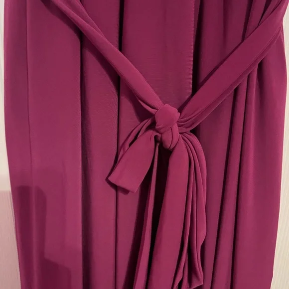 Purple Flutter Sleeve V-Neck Dress - Picture 3 of 5